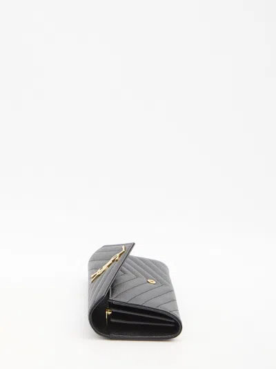Saint Laurent Chevron Pattern Monogram Large Wallet