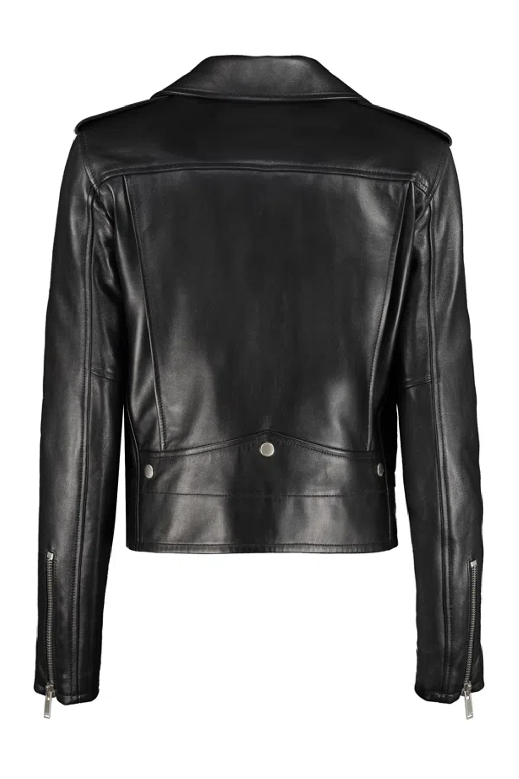 YSLラム皮モーターサイクルブルゾンMATRIXDEEPULTRAWASH706147 Saint Laurent Printed Leather Biker Jacket In Black | ModeSens