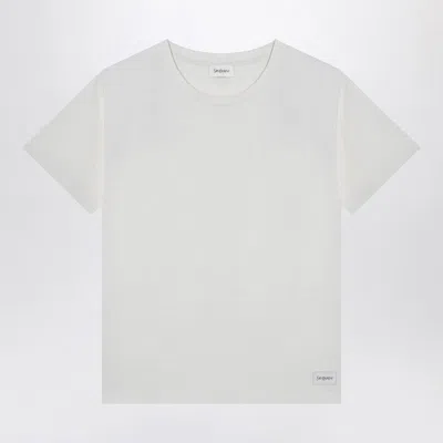 Saint Laurent Logo-patch Crewneck T-shirt