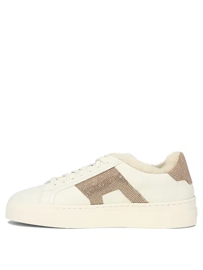 Santoni "double Buckle" Rhinestone-embellished Sneakers In White