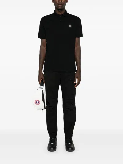 Stone Island Black Piquet Polo Shirt