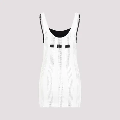 Attico Flat Ribbed Jersey Tank Top In White