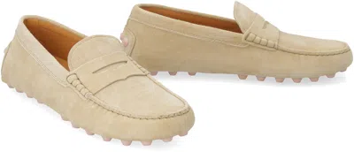 Tod's Women's Suede Moccasin Slip-ons In Yellow