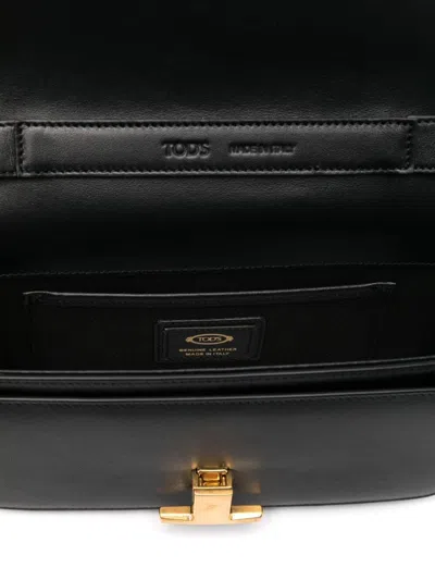 Tod's Calfskin Shoulder Bag With Sleek Design And Gold Hardware Accent