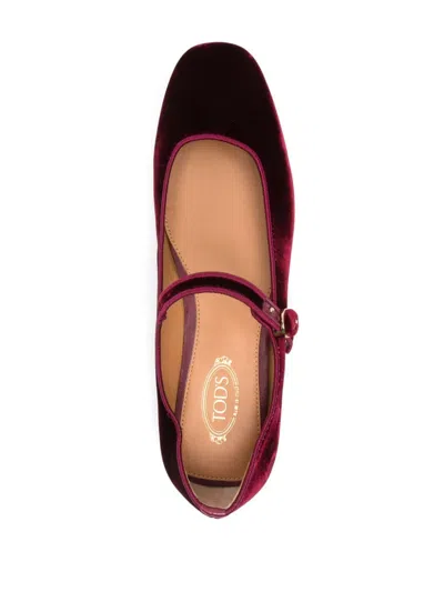 Shop Tod's Velvet Ballet Flats