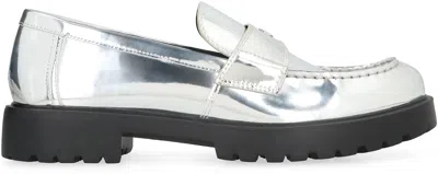 Tory Burch Metallic Slip-on Loafers With Blunt Toe