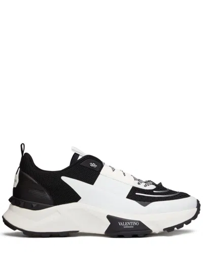 Valentino True Act Leather-trimmed Mesh And Rubber Sneakers