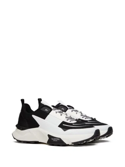Valentino True Act Leather-trimmed Mesh And Rubber Sneakers
