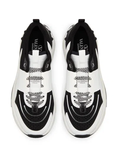 Valentino True Act Leather-trimmed Mesh And Rubber Sneakers