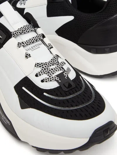 Valentino True Act Leather-trimmed Mesh And Rubber Sneakers