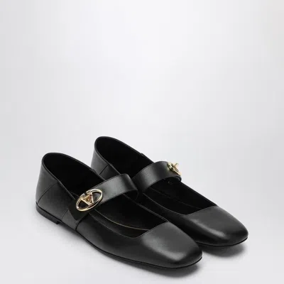 Valentino Vlogo Mary Jane Leather Ballerina Flat