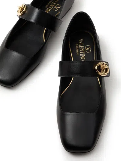 Valentino Vlogo Mary Jane Leather Ballerina Flat