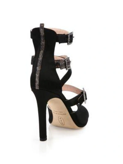 Shop Sjp By Sarah Jessica Parker Fugue Strappy Satin Sandals In Black