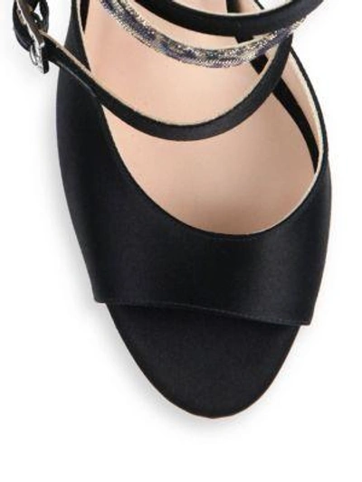 Shop Sjp By Sarah Jessica Parker Fugue Strappy Satin Sandals In Black