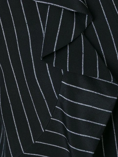 Shop Givenchy Pinstripe Ruffle Shirt - Black