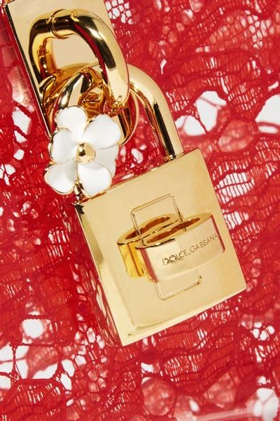 Shop Dolce & Gabbana Lace And Perspex Box Clutch