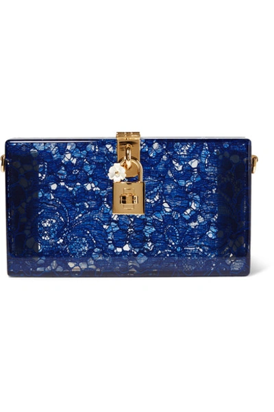 Shop Dolce & Gabbana Lace And Perspex Box Clutch