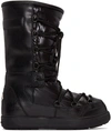MONCLER Black Leather Laetitia Boots