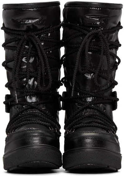 Shop Moncler Black Leather Laetitia Boots