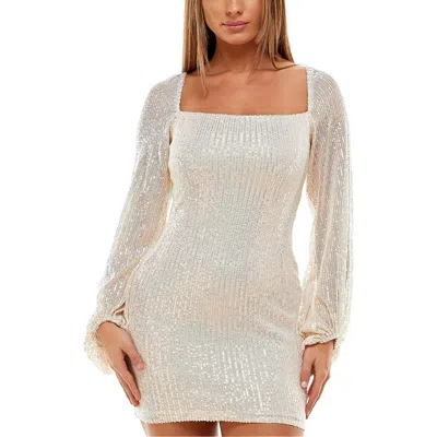 Speechless Sequin Fringe Long Sleeve Minidress In Multi