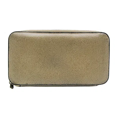 Pre-owned Valextra Leather Wallet () In Beige
