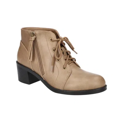 Easy Spirit Becker Womens Zipper Faux Leather Ankle Boots In Grey
