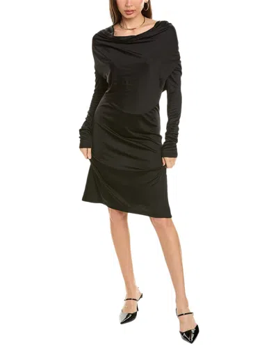 Helmut Lang Cowl Mini Dress In Black