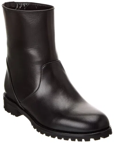 Manolo Blahnik Motosa Ankle Boots In Black Calf Leather In Black