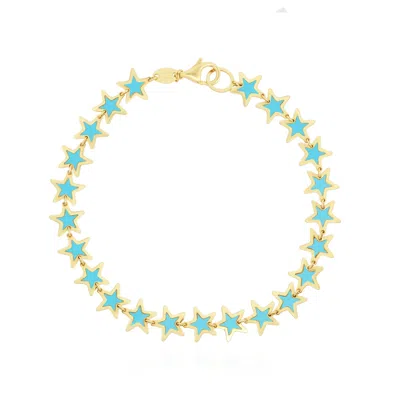 The Lovery Turquoise Star Bracelet In Blue