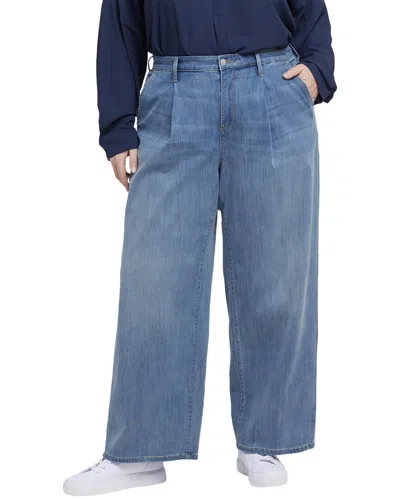 Nydj Teresa Pleated Ankle Wide Leg Jeans In Blue