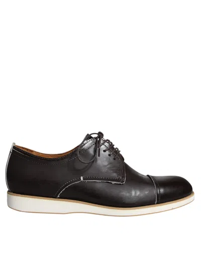 Pre-owned Pollini Leather Lace Up Men Dress Formal Men's Shoes () In Black
