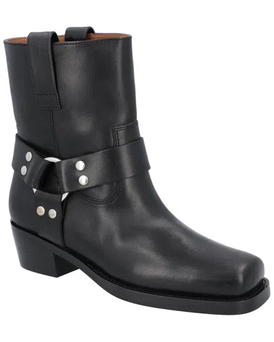 Paris Texas 'roxy' Black Western Style Ankle Boots With Brown Nuances In Black