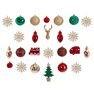 Homplanti 25 Pcs Shatterproof Ornament Set