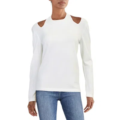 Alberta Ferretti Womens Halter Long Sleeve Pullover Sweater In White