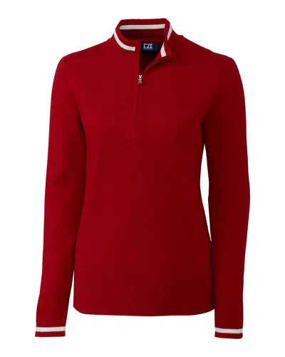 Cutter & Buck Womens Lakemont Tipped Half-zip Sweater In Multi