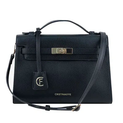 Cristinaeffe Black Artificial Leather Crossbody Bag In Black