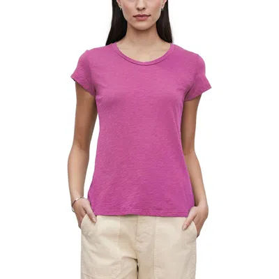 Velvet By Graham & Spencer Womens Slub Cotton T-shirt In Pink
