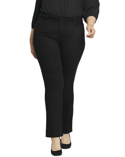 Nydj Plus Marilyn Black Straight Leg Jean In Black