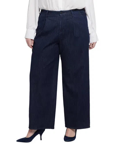 Nydj Teresa Pleated Ankle Wide Leg Jeans In Blue