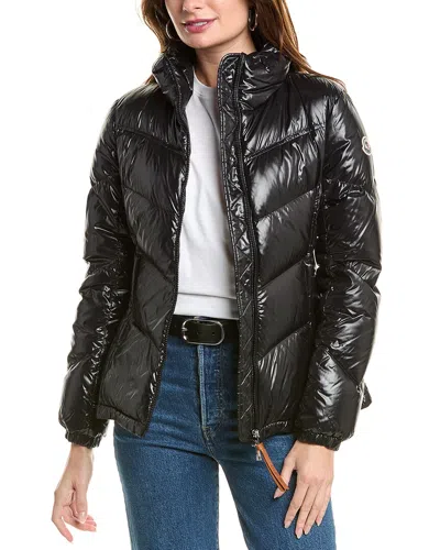 Moncler Gast Glossy Nylon Chevron-quilted Jacket In Black