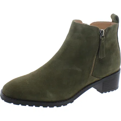 Blondo Samara Womens Suede Square Toe Ankle Boots In Green