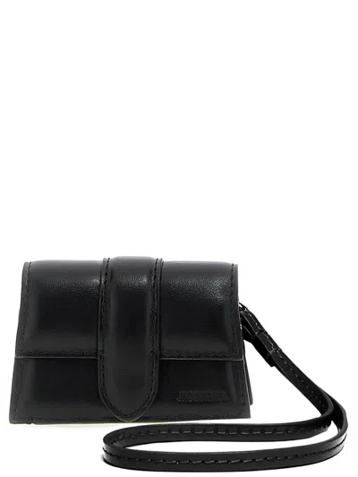Jacquemus Le Porte Bambino Mini Flap Airpods Case In Black