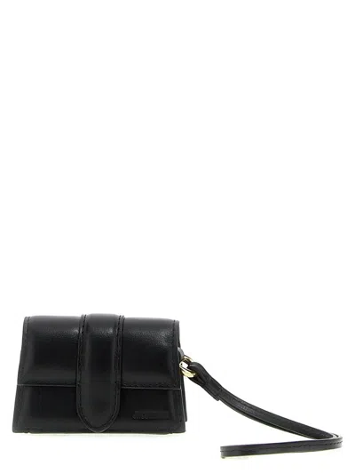 Jacquemus Le Porte Bambino Mini Flap Airpods Case In Black