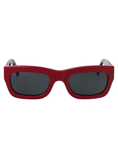 Marni Logo Acetate Rectangle Sunglasses In Falls Bordeaux