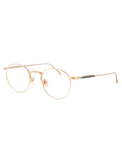 Matsuda Pilot-frame Optical Glasses In Brushed Gold Clear Lens