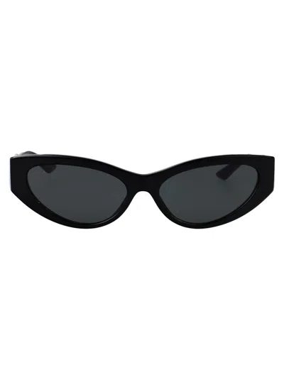 Versace Black Acetate Sunglasses In Black