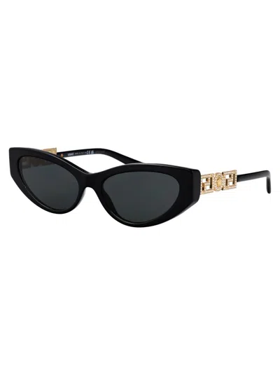 Versace Black Acetate Sunglasses In Black