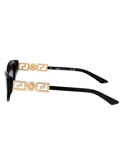 Versace Black Acetate Sunglasses In Black