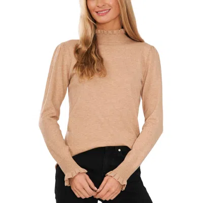 Cece Ruffle Mock Neck Sweater In Multi