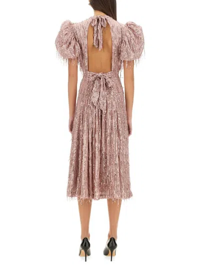 Rotate Birger Christensen Rotate Birgerchristensen Mini Dress With Bangs In Pink